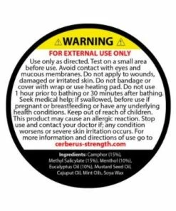 Cerberus SubZero Muscle Rub -RAGE SHOP cerberus subzero muscle rub label