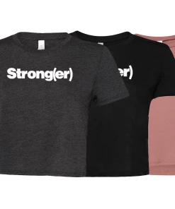 Elitefts Strong(er) White Women's Flowy Cropped Tee