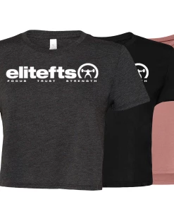 Elitefts Tagline White Women's Flowy Cropped Tee